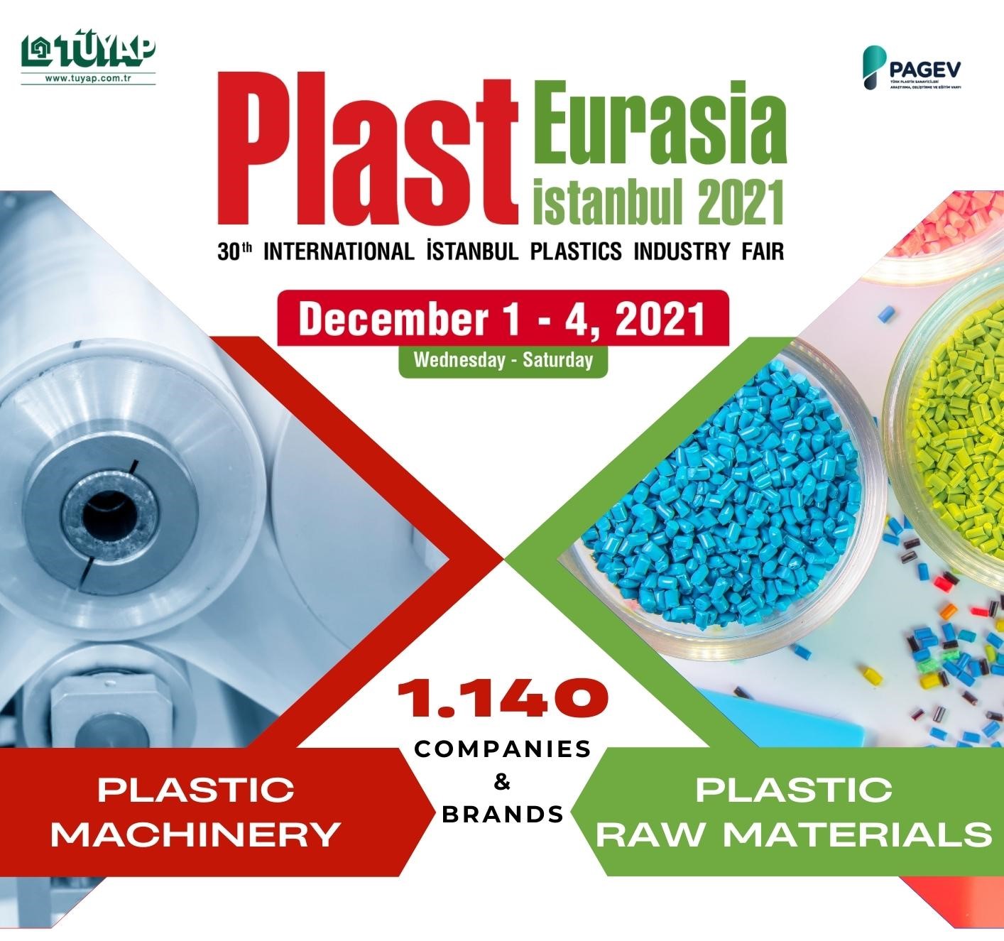 Plast Eurasia 2021， 12月1-4日，我公司展位號：1430C